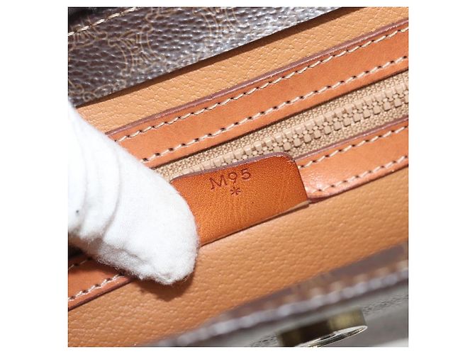 Céline Borsa a mano CELINE Macadam Canvas PVC Leather 2way Brown Gold Auth 195169 Marrone D'oro - vista 12