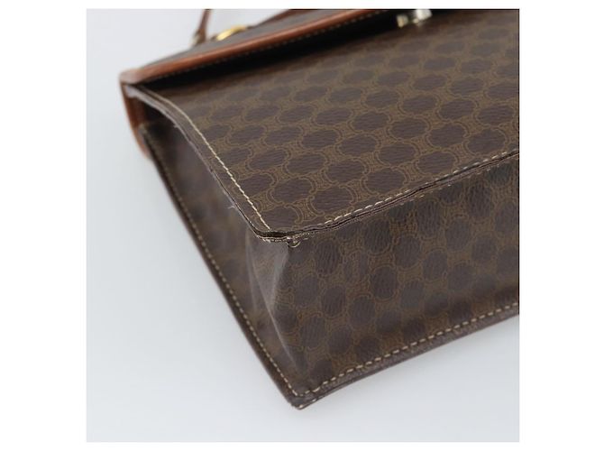 Céline Borsa a mano CELINE Macadam Canvas PVC Leather 2way Brown Gold Auth 195169 Marrone D'oro - vista 15
