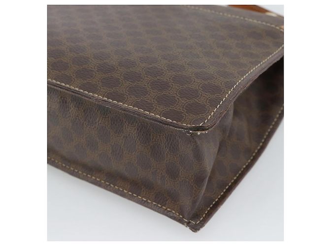 Céline Borsa a mano CELINE Macadam Canvas PVC Leather 2way Brown Gold Auth 195169 Marrone D'oro - vista 16