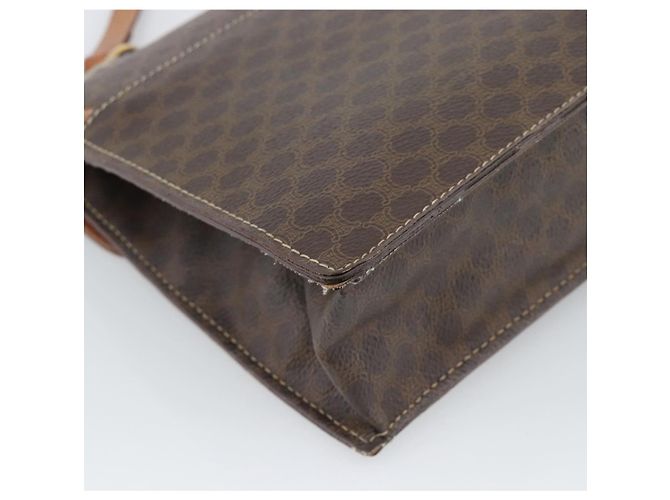 Céline Borsa a mano CELINE Macadam Canvas PVC Leather 2way Brown Gold Auth 195169 Marrone D'oro - vista 17