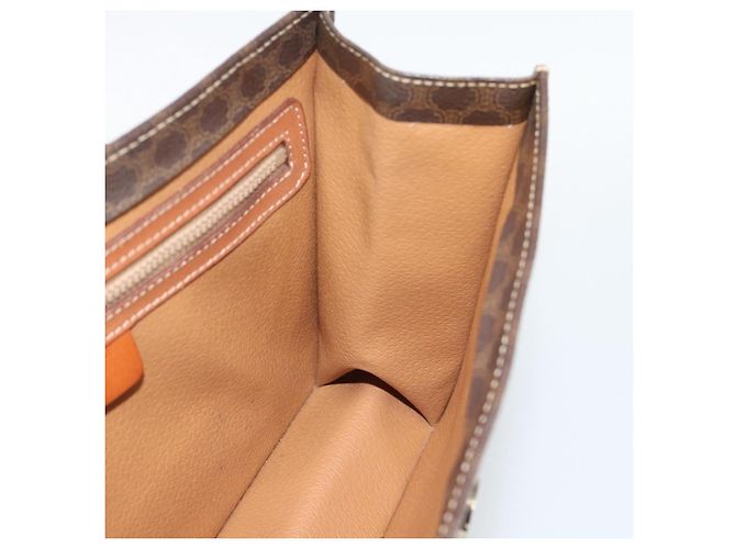 Céline Borsa a mano CELINE Macadam Canvas PVC Leather 2way Brown Gold Auth 195169 Marrone D'oro - vista 19