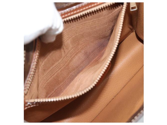Céline Borsa a mano CELINE Macadam Canvas PVC Leather 2way Brown Gold Auth 195169 Marrone D'oro - vista 22