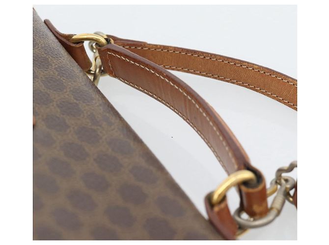 Céline Borsa a mano CELINE Macadam Canvas PVC Leather 2way Brown Gold Auth 195169 Marrone D'oro - vista 8