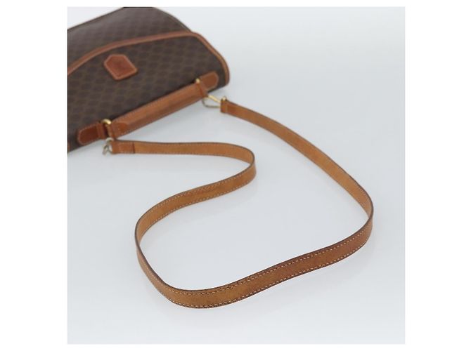 Céline Borsa a mano CELINE Macadam Canvas PVC Leather 2way Brown Gold Auth 195169 Marrone D'oro - vista 9