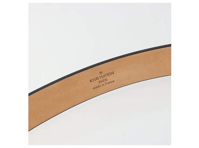 LOUIS VUITTON Cintura LV Stamp Belt Leather Black M6896 LV Auth BA14230A Nero - vista 11