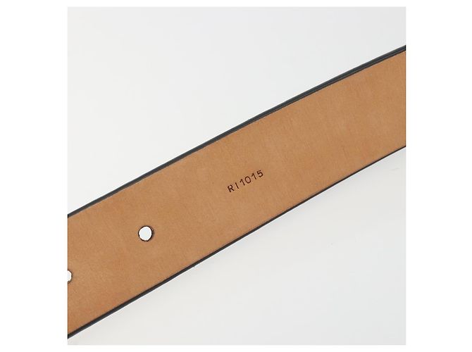 LOUIS VUITTON Cintura LV Stamp Belt Leather Black M6896 LV Auth BA14230A Nero - vista 12