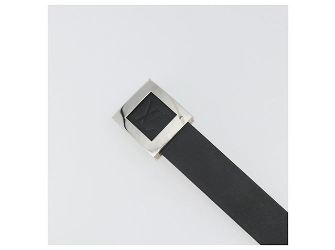 LOUIS VUITTON Cintura LV Stamp Belt Leather Black M6896 LV Auth BA14230A Nero - vista 6