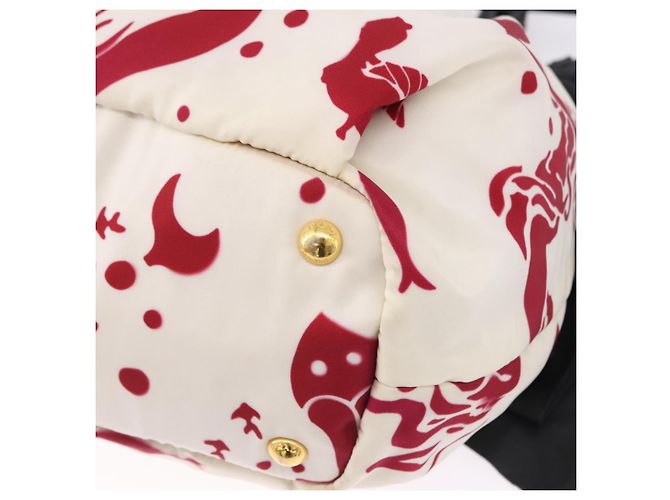 Borsa a tracolla PRADA Nylon 2way White Gold Auth 193341V Bianco D'oro - vista 18