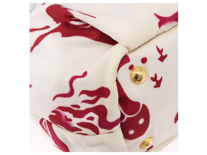 Borsa a tracolla PRADA Nylon 2way White Gold Auth 193341V Bianco D'oro - vista 9