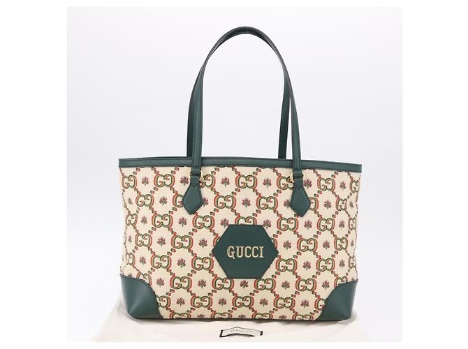 Borsa Tote GUCCI Ofidia Canvas Green Gold 676681 Auth 192482V - vista 12