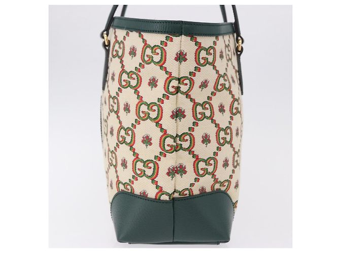 Borsa Tote GUCCI Ofidia Canvas Green Gold 676681 Auth 192482V - vista 3