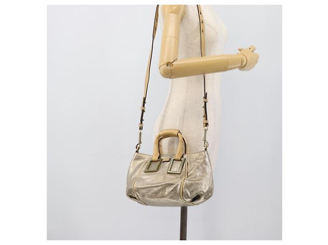 Chloé Borsa Chloe Etel in pelle 2way Gold Auth BA14652A D'oro - vista 23