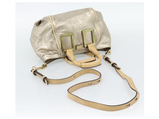 Chloé Borsa Chloe Etel in pelle 2way Gold Auth BA14652A D'oro - vista 9
