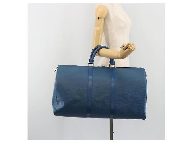 LOUIS VUITTON Epi Keepall 50 Boston Bag Blue M42965 LV Auth 193878A - vista 20
