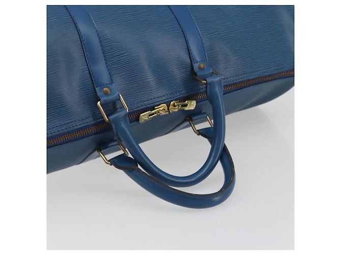 LOUIS VUITTON Epi Keepall 50 Boston Bag Blue M42965 LV Auth 193878A - vista 7