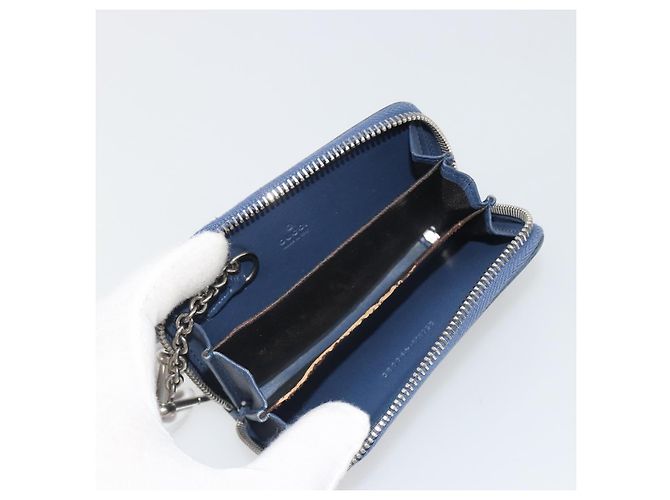 Monedero GUCCI GG Canvas Guccissima de cuero Navy Silver 256810 Auth 192547 - vista 10