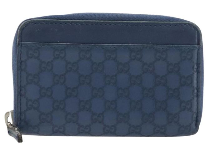 Monedero GUCCI GG Canvas Guccissima de cuero Navy Silver 256810 Auth 192547 - vista 13