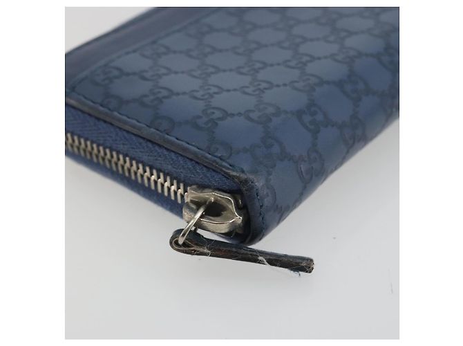 Monedero GUCCI GG Canvas Guccissima de cuero Navy Silver 256810 Auth 192547 - vista 14