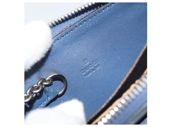 Monedero GUCCI GG Canvas Guccissima de cuero Navy Silver 256810 Auth 192547 - vista 17