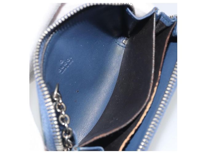 Monedero GUCCI GG Canvas Guccissima de cuero Navy Silver 256810 Auth 192547 - vista 18