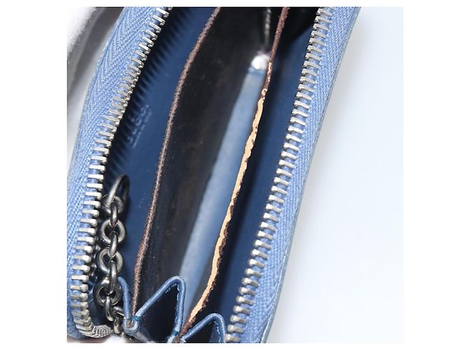 Monedero GUCCI GG Canvas Guccissima de cuero Navy Silver 256810 Auth 192547 - vista 19