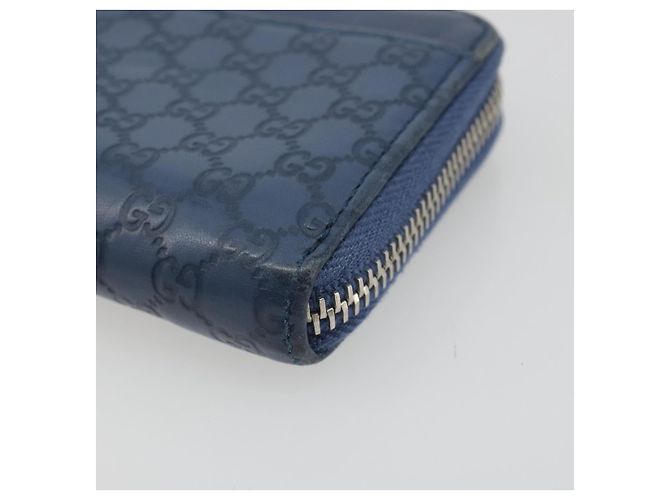 Monedero GUCCI GG Canvas Guccissima de cuero Navy Silver 256810 Auth 192547 - vista 7