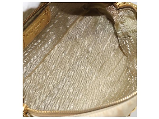 Borsa a Tracolla PRADA Nylon 2way Beige Gold Auth 193402A D'oro - vista 11