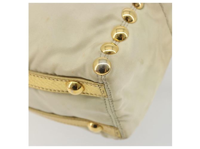 Borsa a Tracolla PRADA Nylon 2way Beige Gold Auth 193402A D'oro - vista 16