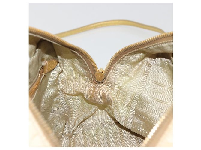 Borsa a Tracolla PRADA Nylon 2way Beige Gold Auth 193402A D'oro - vista 21