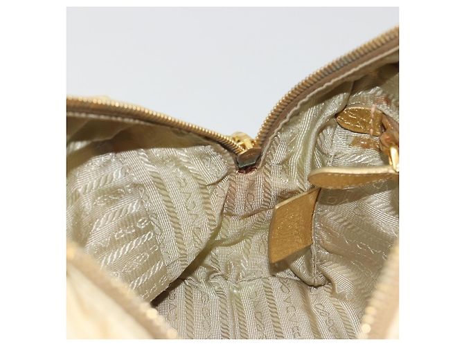 Borsa a Tracolla PRADA Nylon 2way Beige Gold Auth 193402A D'oro - vista 22