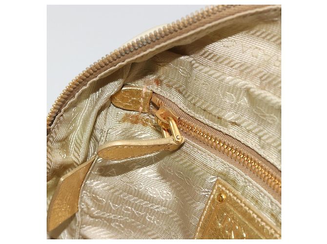 Borsa a Tracolla PRADA Nylon 2way Beige Gold Auth 193402A D'oro - vista 23