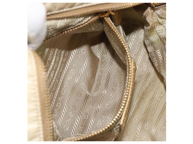 Borsa a Tracolla PRADA Nylon 2way Beige Gold Auth 193402A D'oro - vista 24
