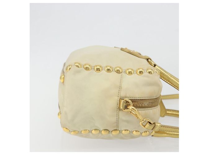 Borsa a Tracolla PRADA Nylon 2way Beige Gold Auth 193402A D'oro - vista 3