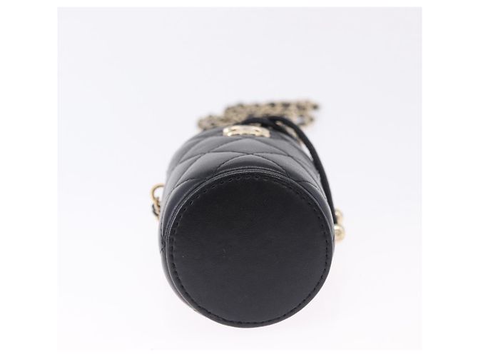 CHANEL Matelasse Chain Shoulder Pouch Lamb Skin Black Gold CC Auth 193920SAM Nero D'oro - vista 5