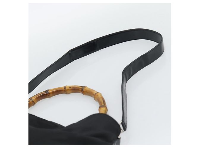 Borsa a mano GUCCI Bamboo Nylon 2way Nero Argento 001 1705 1577 Auth gh2326 - vista 15