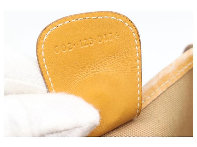 Borsa GUCCI Micro GG Supreme Web Sherry Line Beige Gold 002 123 0174 Auth 193571 D'oro - vista 12