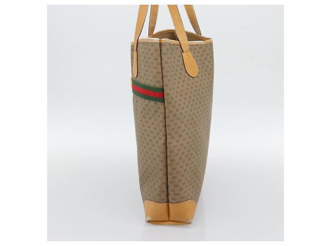 Borsa GUCCI Micro GG Supreme Web Sherry Line Beige Gold 002 123 0174 Auth 193571 D'oro - vista 4