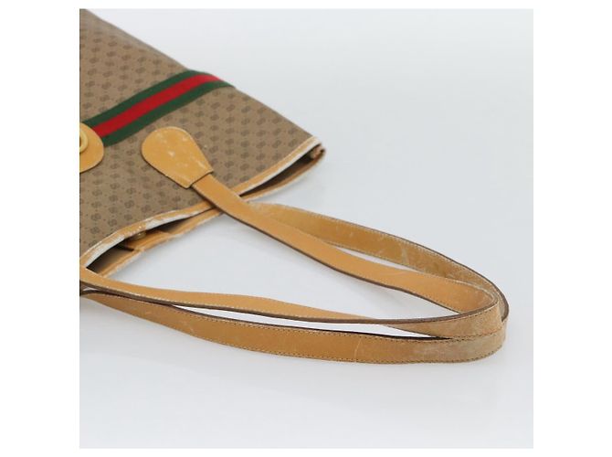 Borsa GUCCI Micro GG Supreme Web Sherry Line Beige Gold 002 123 0174 Auth 193571 D'oro - vista 7