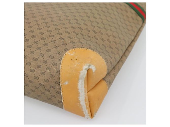 Borsa GUCCI Micro GG Supreme Web Sherry Line Beige Gold 002 123 0174 Auth 193571 D'oro - vista 9