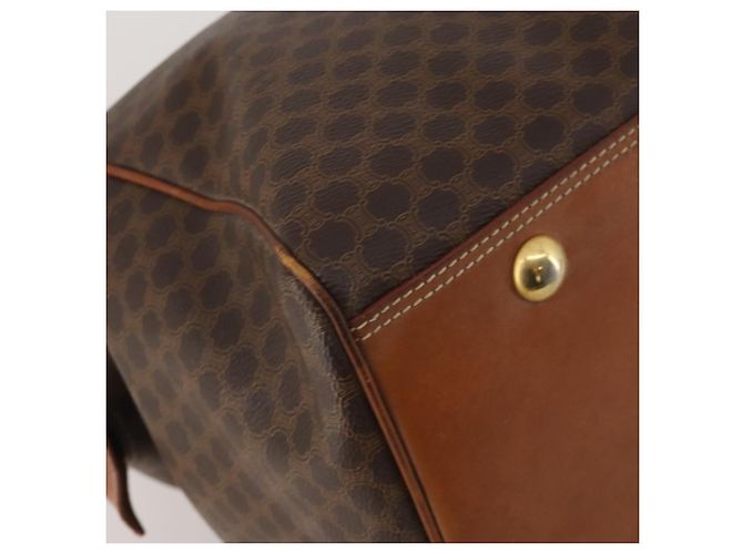 Céline Borsa Boston CELINE Macadam PVC Pelle 2way Marrone Tono Oro Auth ep15316 - vista 17