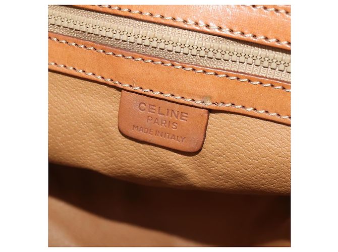 Céline Borsa Boston CELINE Macadam PVC Pelle 2way Marrone Tono Oro Auth ep15316 - vista 24
