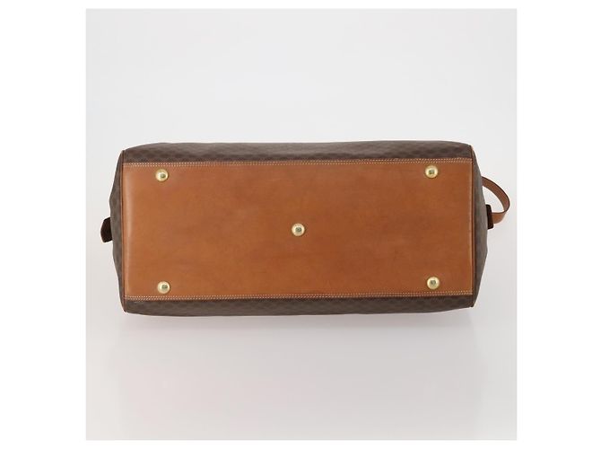Céline Borsa Boston CELINE Macadam PVC Pelle 2way Marrone Tono Oro Auth ep15316 - vista 5