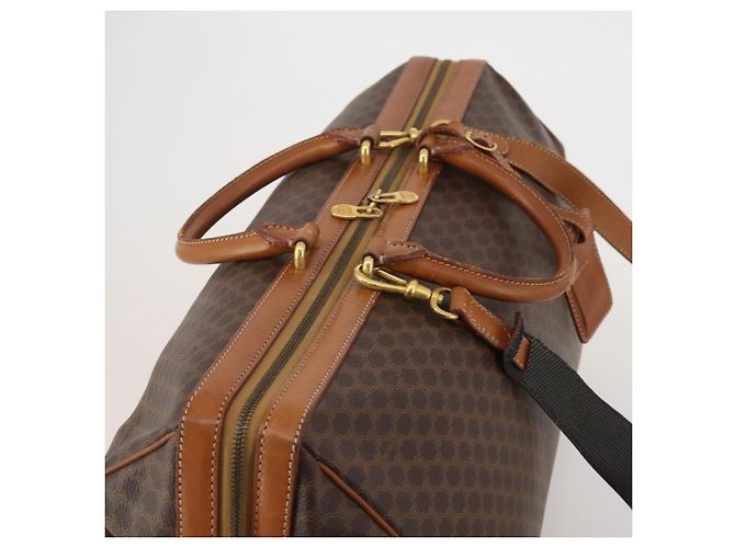 Céline Borsa Boston CELINE Macadam PVC Pelle 2way Marrone Tono Oro Auth ep15316 - vista 6