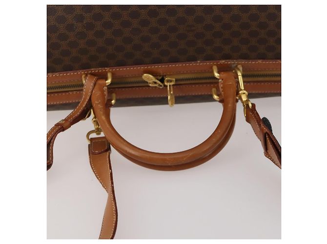 Céline Borsa Boston CELINE Macadam PVC Pelle 2way Marrone Tono Oro Auth ep15316 - vista 8