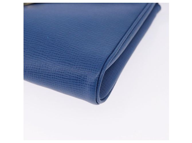 Céline CELINE Circle Schultertasche aus Leder Blau Gold Auth BA14157V Golden - Ansicht 15