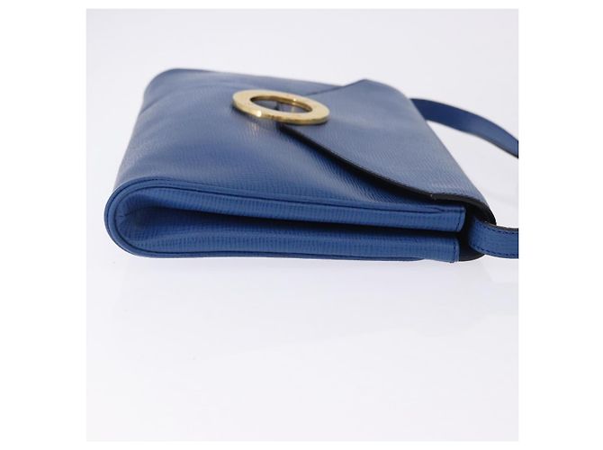 Céline CELINE Circle Schultertasche aus Leder Blau Gold Auth BA14157V Golden - Ansicht 3