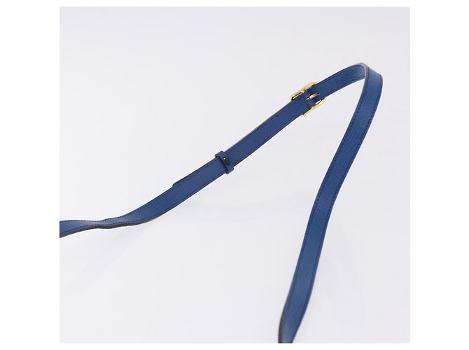 Céline CELINE Circle Schultertasche aus Leder Blau Gold Auth BA14157V Golden - Ansicht 8
