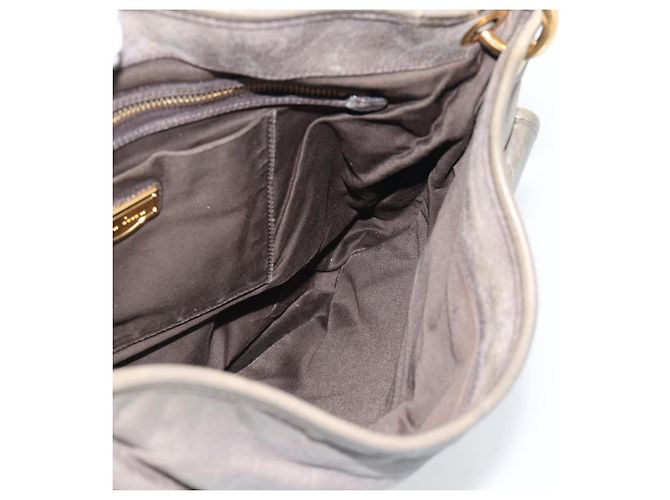 Borsa a tracolla Miu Miu Matelassé in pelle grigia e oro autentica 194661A Marrone D'oro - vista 18