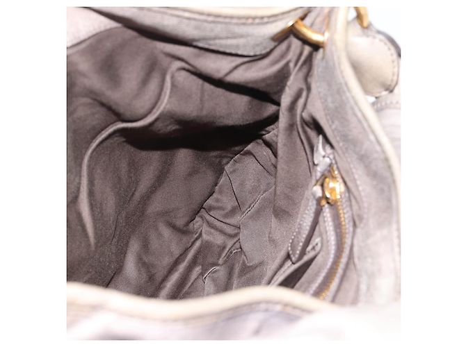 Borsa a tracolla Miu Miu Matelassé in pelle grigia e oro autentica 194661A Marrone D'oro - vista 19