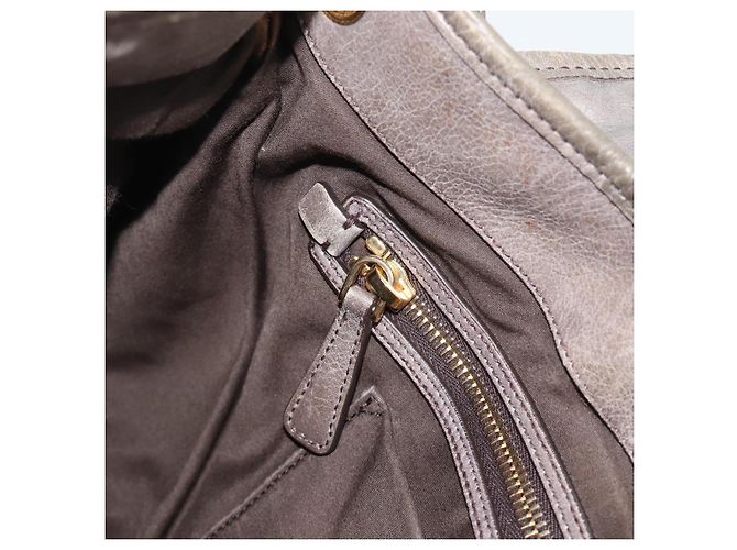 Borsa a tracolla Miu Miu Matelassé in pelle grigia e oro autentica 194661A Marrone D'oro - vista 20